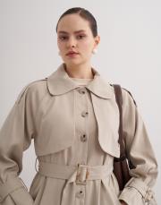 violet düğmeli trenç bej 3