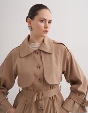 violet düğmeli trenç camel 2