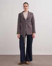 elena fermuar detaylı ceket gri 2