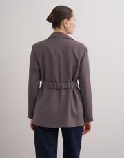 elena fermuar detaylı ceket gri 3