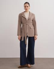 elena fermuar detaylı ceket vizon