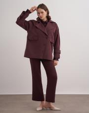 maureen kısa trenç bordo