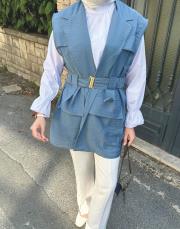 paraşüt kumaş yelek indigo 3