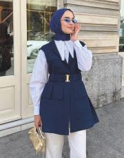 paraşüt kumaş yelek lacivert