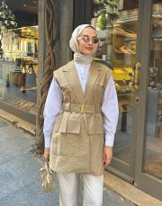 paraşüt kumaş yelek camel