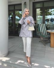 yan bağlamalı jakar ceket lila