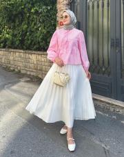 ön bağlamalı kısa gömlek pembe