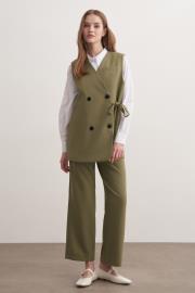 monica yelekli takım haki