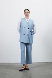 monica yelekli takım mavi