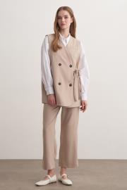 monica yelekli takım bej