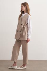 monica yelekli takım bej 2