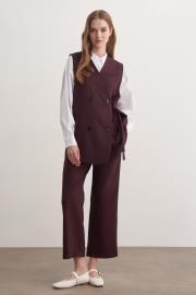 monica yelekli takım bordo