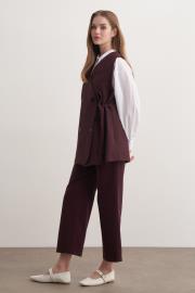monica yelekli takım bordo 2