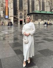 vual keten elbise kırık beyaz 3