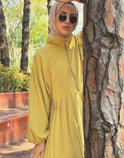 pilise detaylı pantolon takım yağ yeşili