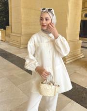 biye detaylı keten takım ekru 2