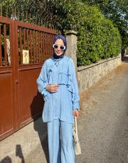 volan detaylı takım mavi 3