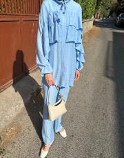 volan detaylı takım mavi 4