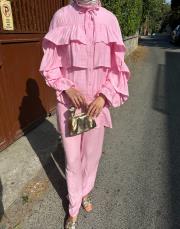 volan detaylı takım pembe 3