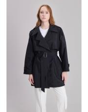 poise kısa trenç siyah