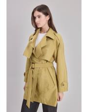 poise kısa trenç yağ yeşili 2