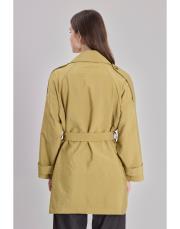 poise kısa trenç yağ yeşili 3