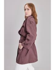 poise kısa trenç bordo 2