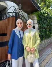 dantel yaka gömlek yeşil