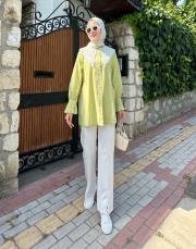 dantel yaka gömlek yeşil 3