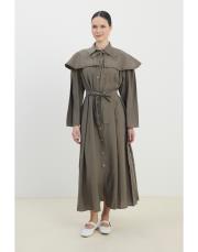 diana pelerinli elbise haki