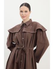 diana pelerinli elbise kahve 2