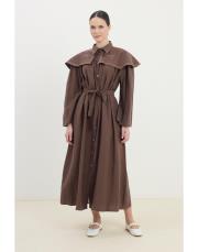 diana pelerinli elbise kahve 5