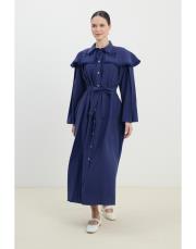 diana pelerinli elbise lacivert