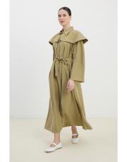 diana pelerinli elbise yağ yeşili