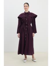 diana pelerinli elbise bordo