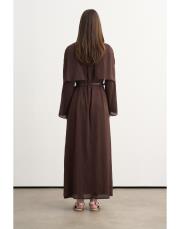 perry pelerinli elbise kahve 4