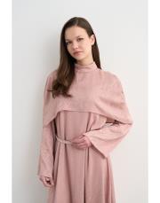 perry pelerinli elbise pudra