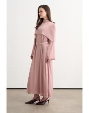 perry pelerinli elbise pudra 3