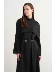 perry pelerinli elbise siyah