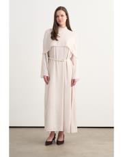 perry pelerinli elbise bej 2