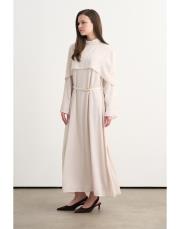 perry pelerinli elbise bej 3