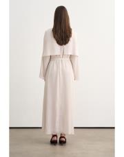 perry pelerinli elbise bej 4