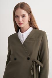 yan bağlamalı ceket haki 3