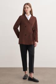 yan bağlamalı ceket kahve