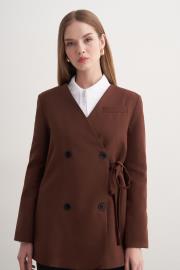 yan bağlamalı ceket kahve 3