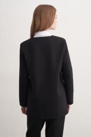 yan bağlamalı ceket siyah 3