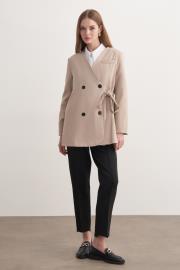 yan bağlamalı ceket bej