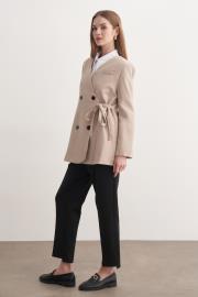 yan bağlamalı ceket bej 2