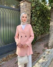 yan bağlamalı ceket somon