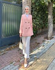 yan bağlamalı ceket somon 2